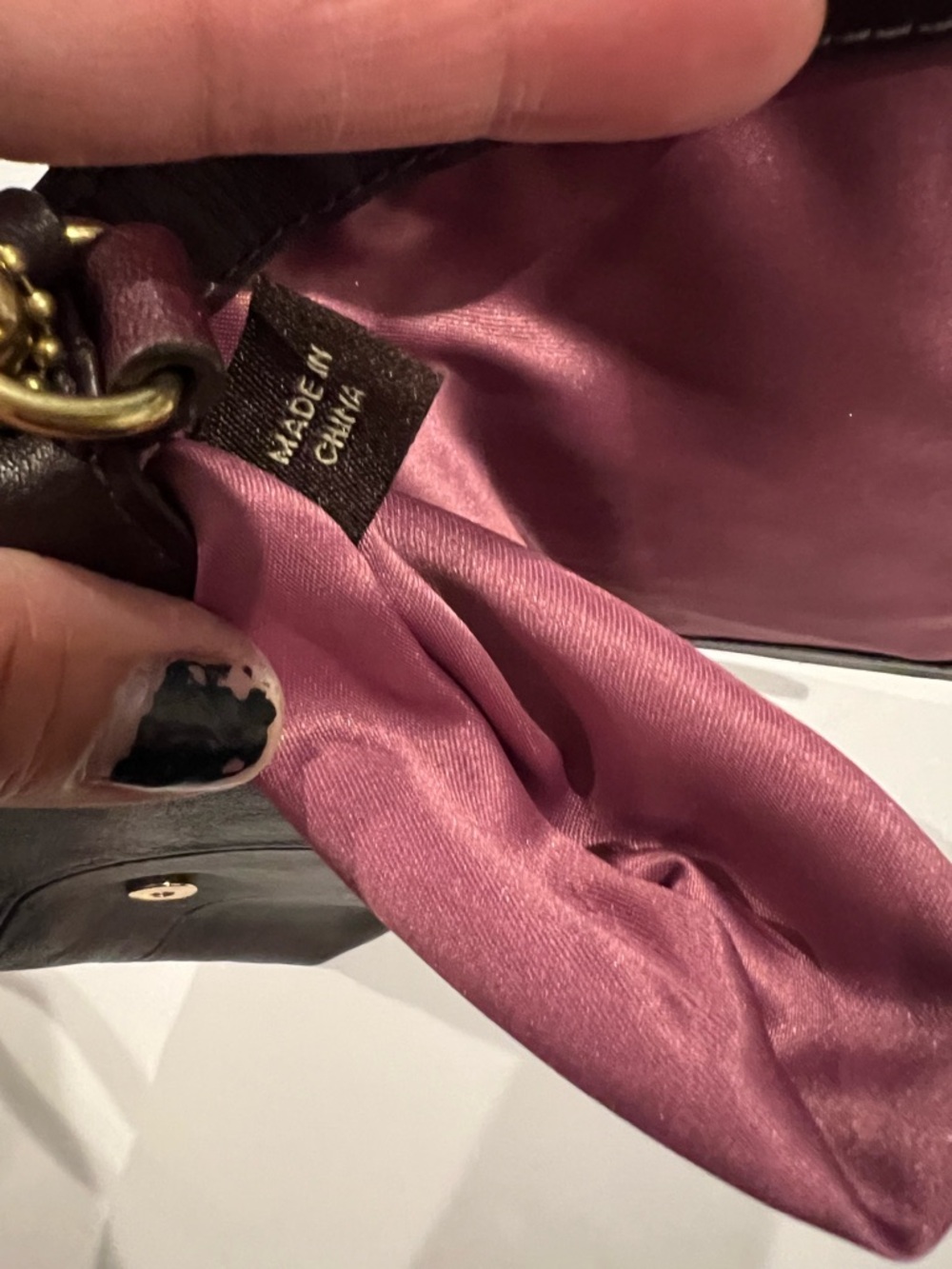 Coach dark Brown Leather Large wristlet Clutch with Gold Hardware - Picture 6 of 8